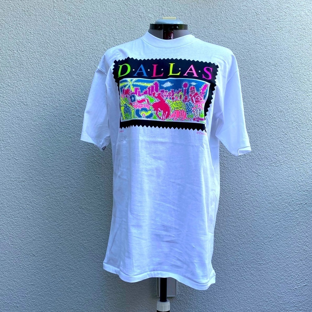 Vintage Oneita  100% cotton “Dallas” graphic logo Power Unisex  T-shirt size XL